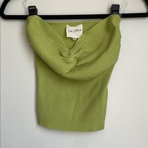 Easy Clothes Green Ribbed Tube Top